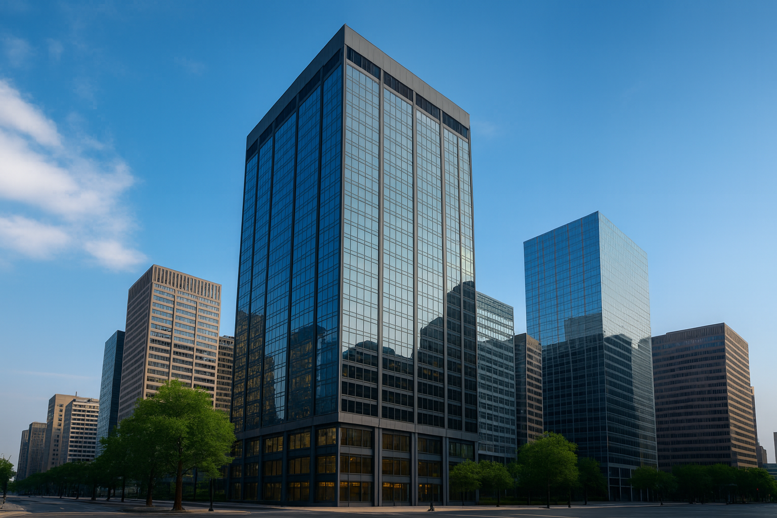 Modern corporate building representing Voltech HR